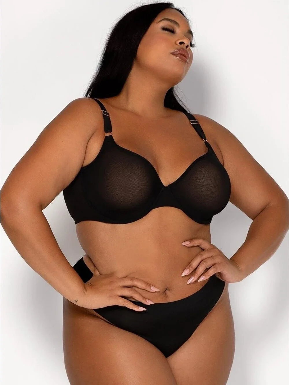 Smart & Sexy Women's 2-Pack Sheer Mesh Demi Underwire BraSize 36DDD